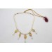 Necklace women's natural golden topaz pearls stones C 329